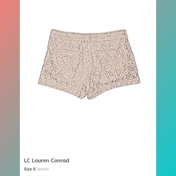 LC Lauren Conrad Lace Shorts Tan Nude Pink - Picture 2 of 4
